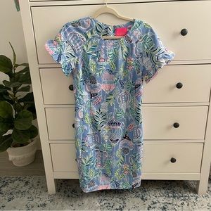 Lilly Pulitzer Kerstin Stretch Shift Dress Blue Peri Lapis Lanterns